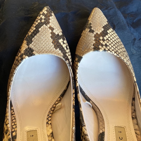 Zara Basic Pumps Size 41 (9.5 US) Brown Snakeskin New Without Tags - Picture 5 of 7